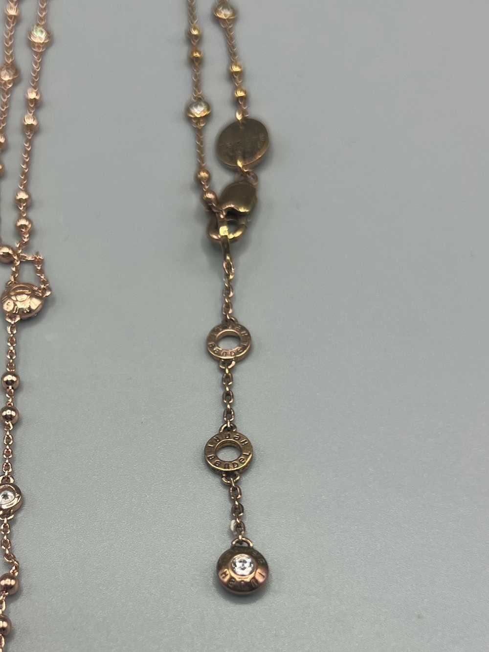 Henri Bendel Rose Gold Bar Drop Pendant Necklace - Picture 3 of 4